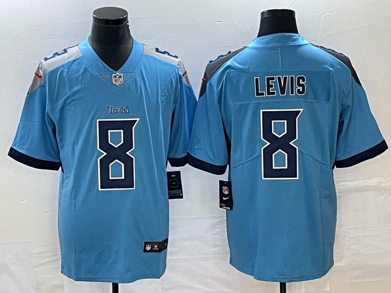 Men's Tennessee Titans Will Levis #8 Light Blue Jersey